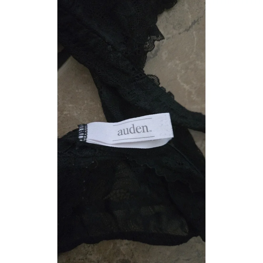 Auden Black Lace Racerback Bralette Lightly Lined Keyhole XL VN1293913